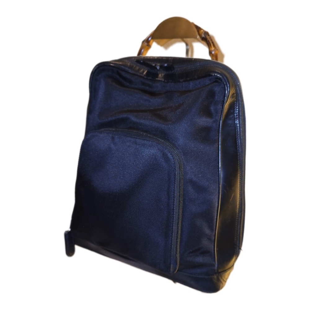 Gucci Bamboo Black Canvas & Leather Single Strap Slingpack